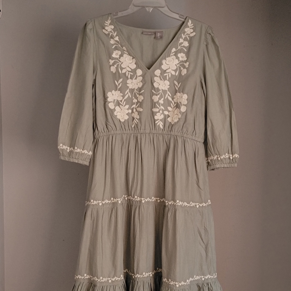 New w/o tags Lucky Brand Midi Dress, Size Large, Sage Green